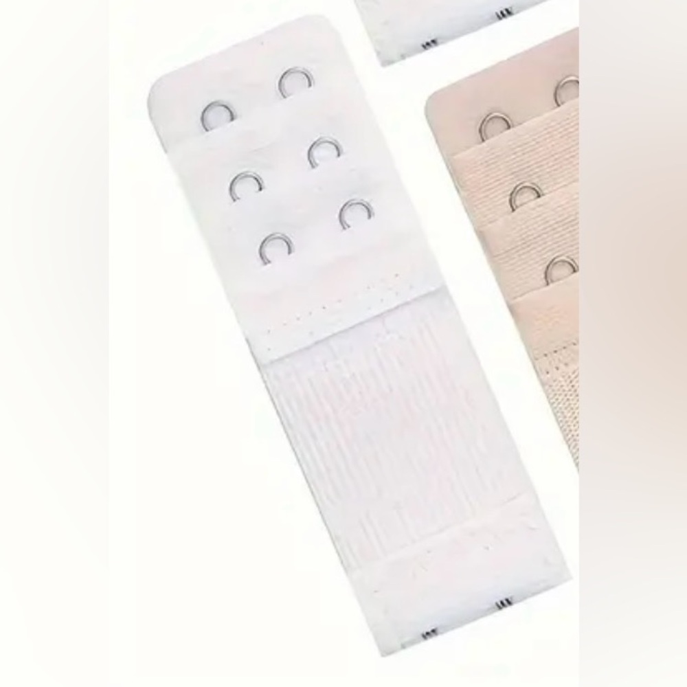 3 Hook Bra Strap Extenders, Comfortable Adjustable Bra Band, NEW, White, 1 pc.